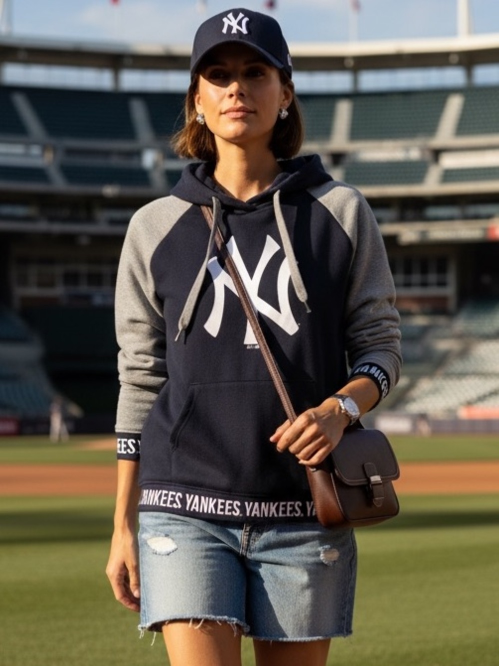 ‘47 Yankees Navy and Gray women’s Pullover Hoodie NWT